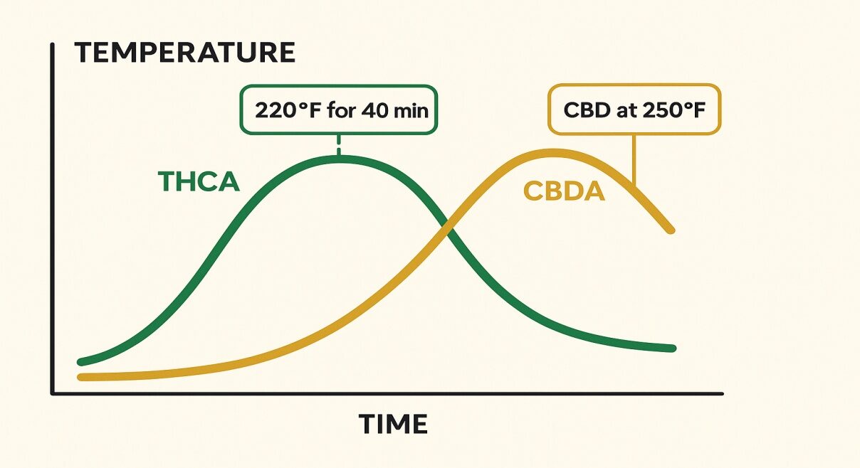 temperature for decarbing weed